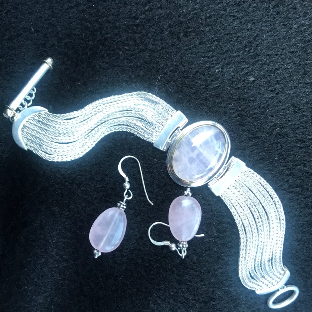Sterling silver bracelet and earrings